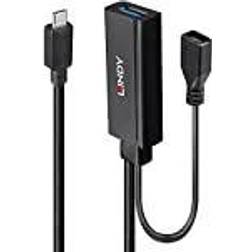 Lindy 3.2 Gen 1 Aktivverlängerungskabel, USB-C Stecker > USB-A